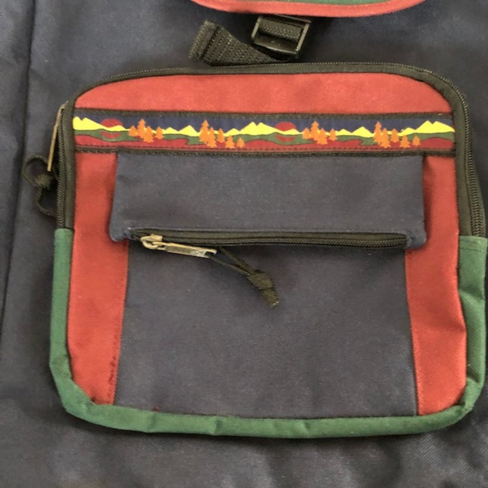 Northwest Territory Backpack - Navy Blue, Green and Maroon - Very Good Condition - Picture 3 of 5